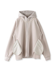 【大きいサイズ】ストレッチダンボールジップパーカー