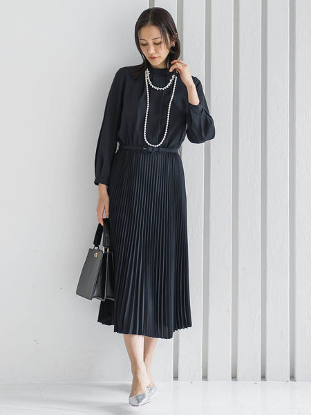 【WEB限定 13号】ボウタイフォーマルワンピース≪洗える≫