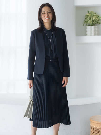 【WEB限定 13号】ボウタイフォーマルワンピース≪洗える≫