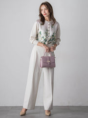 キラキラボタンワイドパンツ≪手洗い可能≫