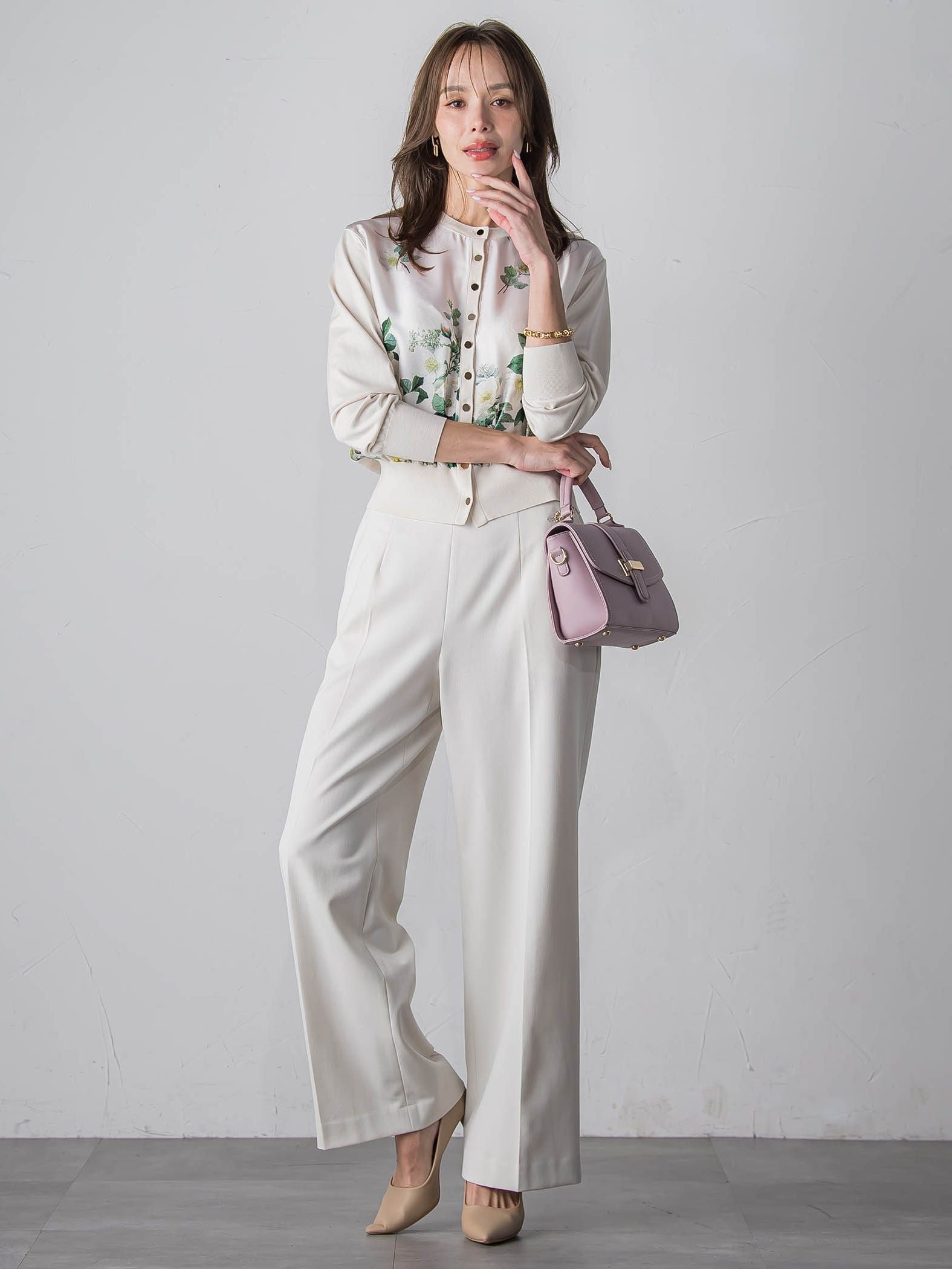 キラキラボタンワイドパンツ≪手洗い可能≫