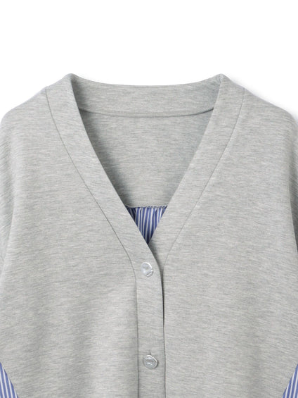 ダンボールバックストライプカーディガン