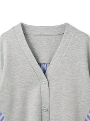 ダンボールバックストライプカーディガン