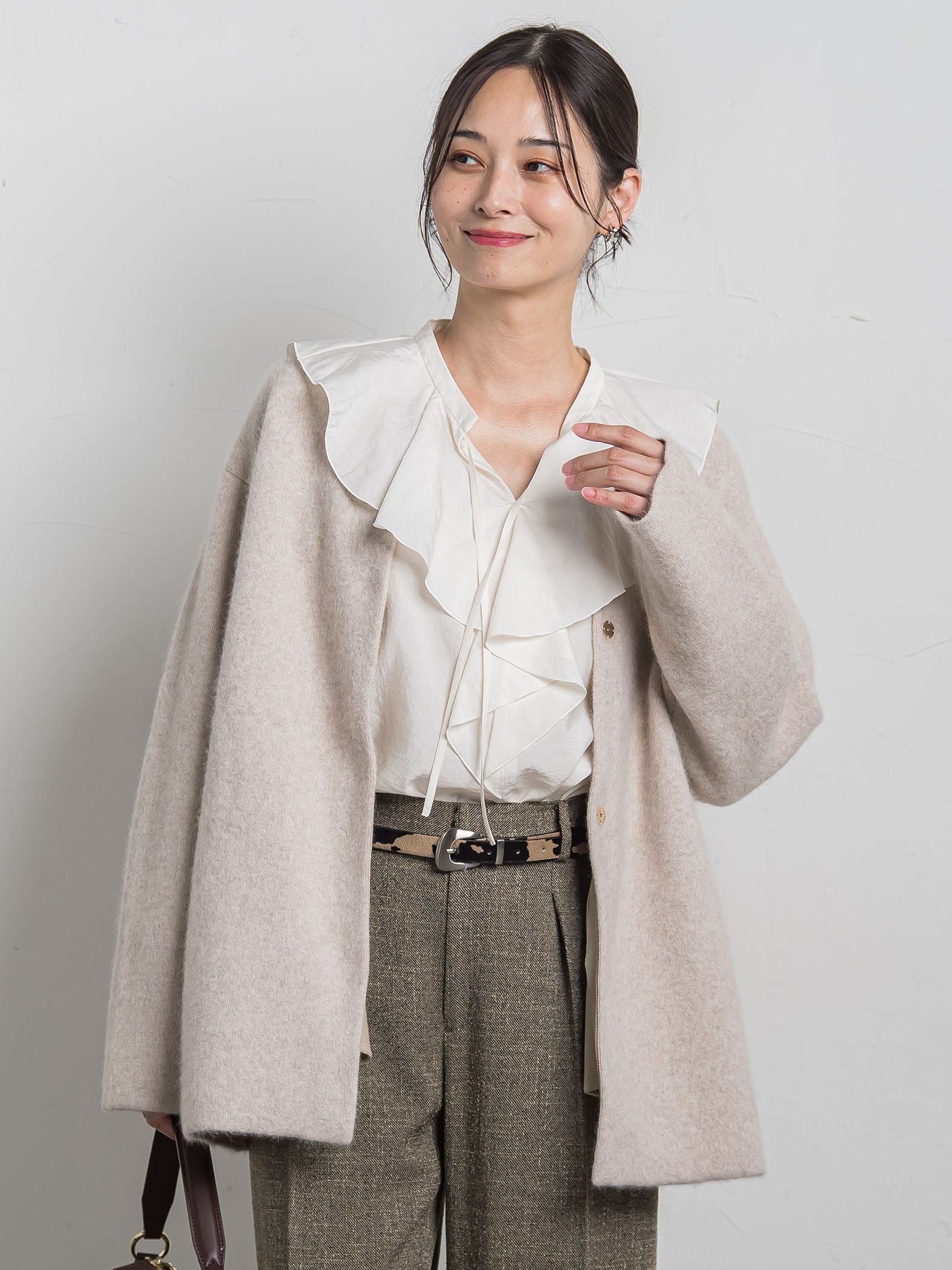 フォックス混ニットジャケット