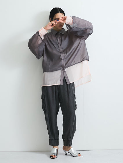 バイオシルクパウダージョガーパンツ≪洗濯機で洗える≫