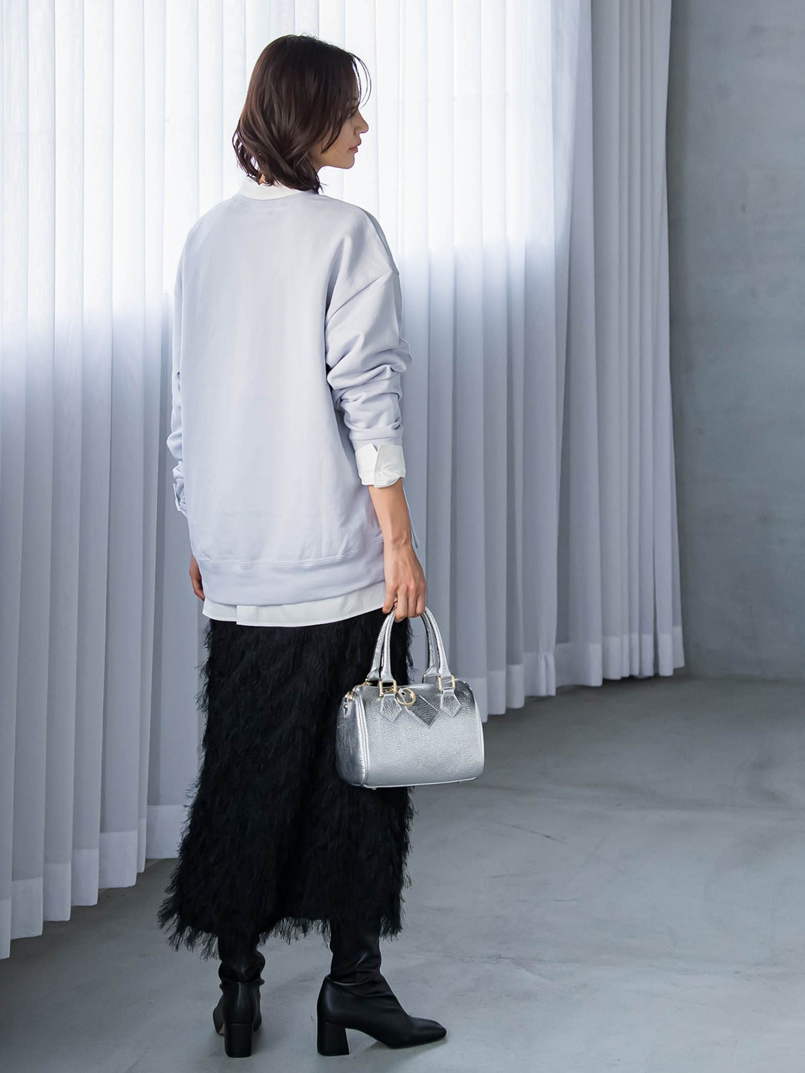 フリンジジャガードナロースカート