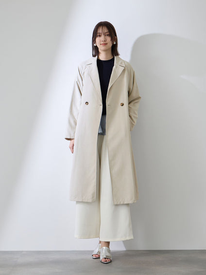 スウェードライクピーチガウントレンチコート