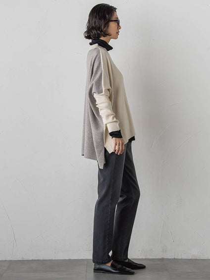 シアー切り替えカットソー