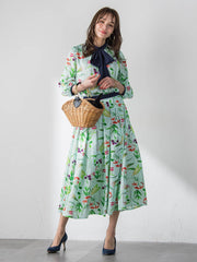 【KEITA KAWASAKI × Viaggio Bluコラボ】リリープリントスカート