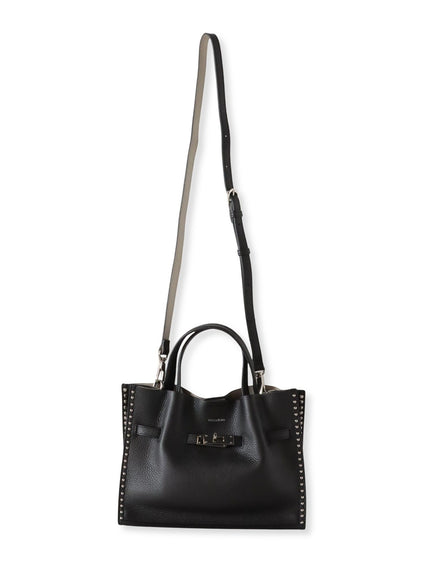 【VIOLAd'ORO】スタッズ付きWフェイスレザートートバッグ