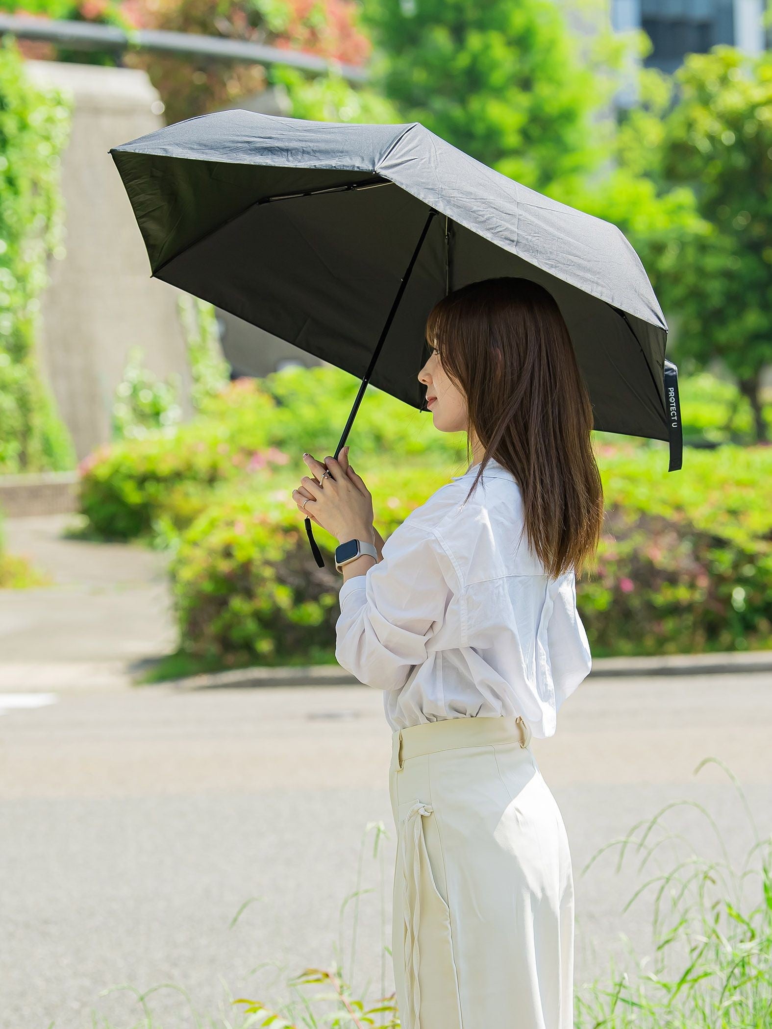 PROTECT U 折りたたみ傘 完全遮光 晴雨兼用
