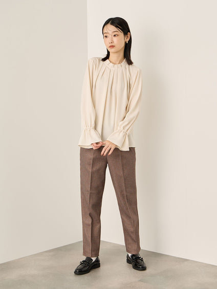 エステールギャバジンハイネックブラウス≪手洗い可能≫