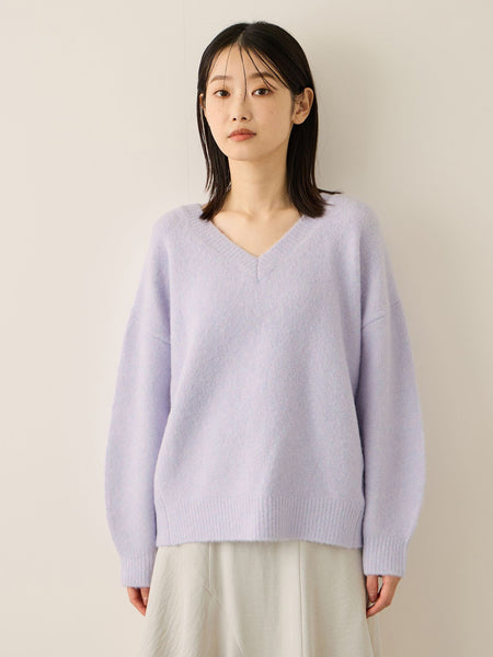 ウール混Vネックニットプルオーバー≪手洗い可能≫