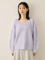 ウール混Vネックニットプルオーバー≪手洗い可能≫