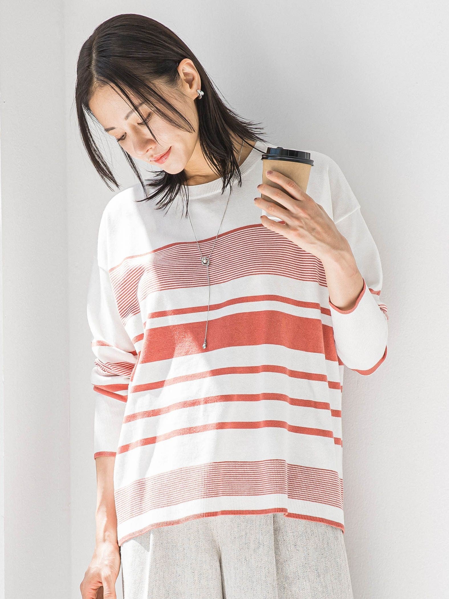 【WEB限定】ランダムボーダーニット≪11号あり/洗える≫