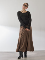 ストリング付バレエネックリブニット≪手洗い可能≫