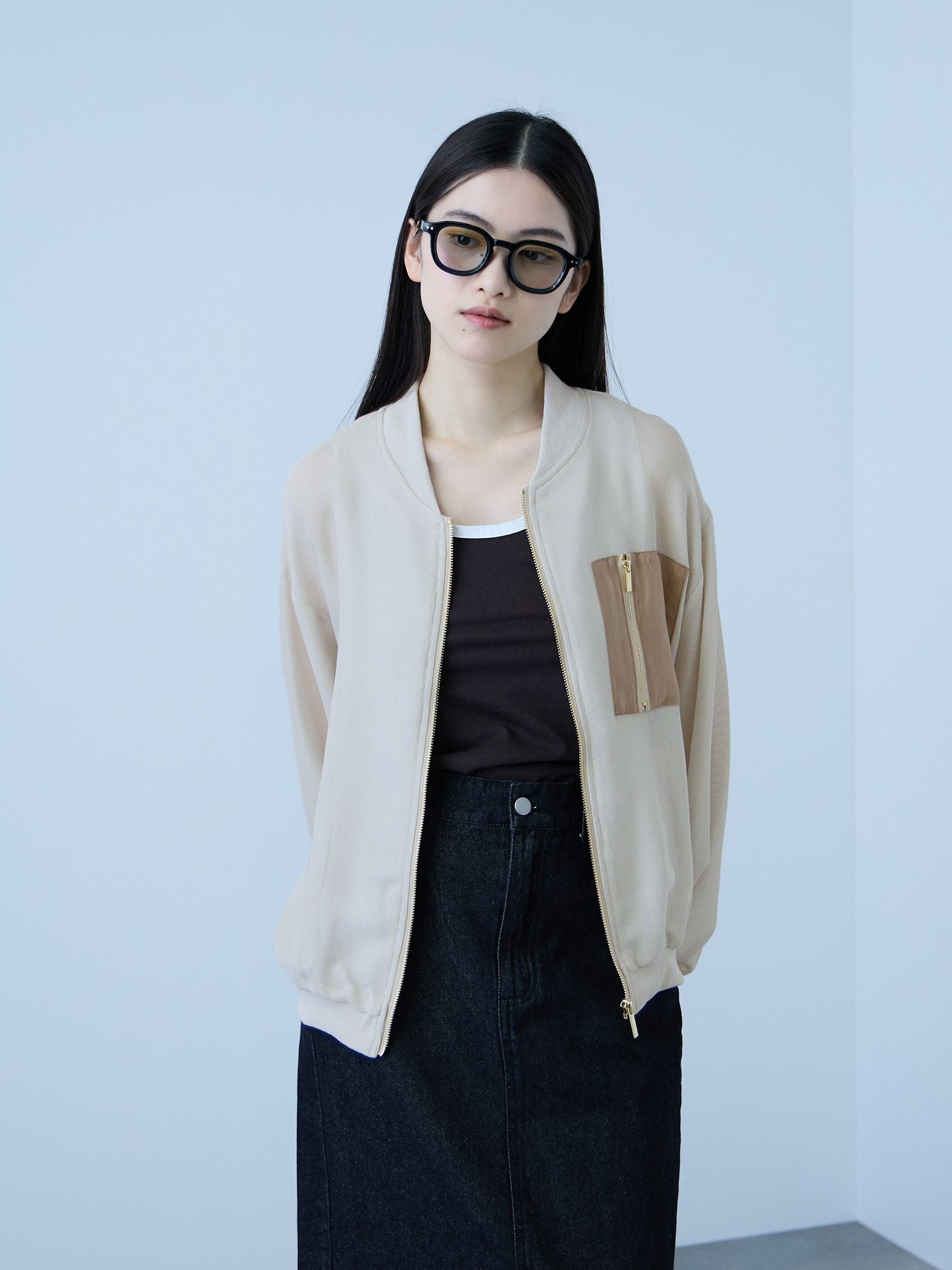 【大人の抜け感】メッシュブルゾン