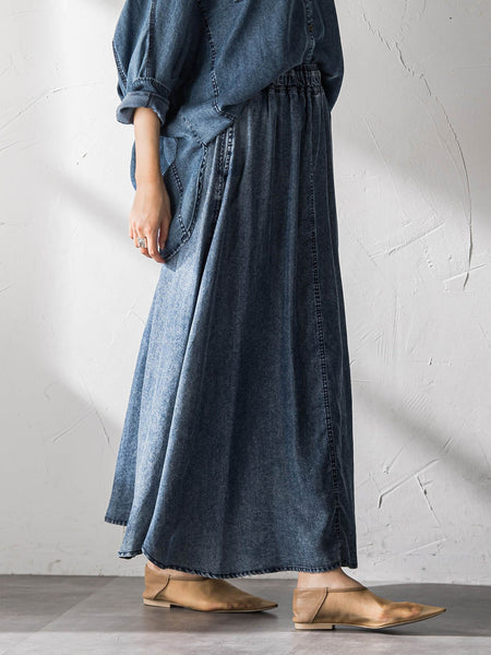 ゆれるデニムサークルスカート