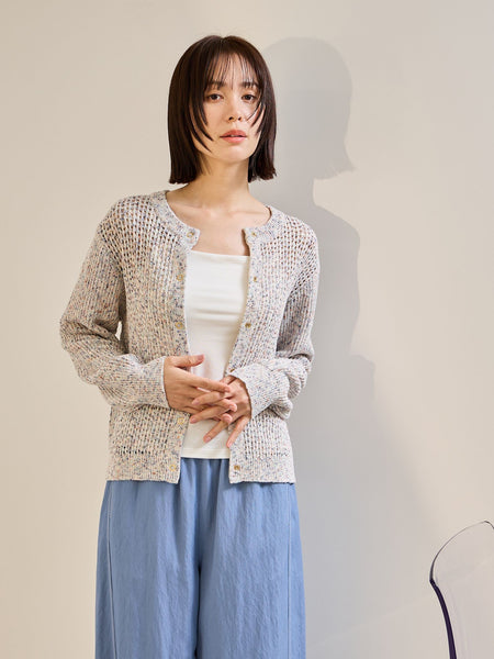 ミックスコイルクルーネックカーディガン