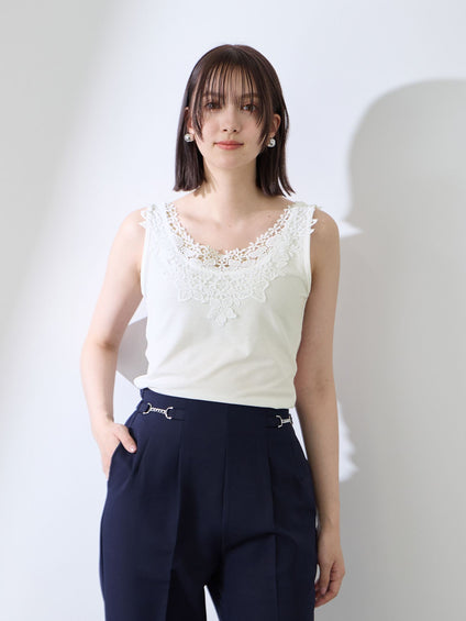 レースパーツデュアルフェイスタンクトップ