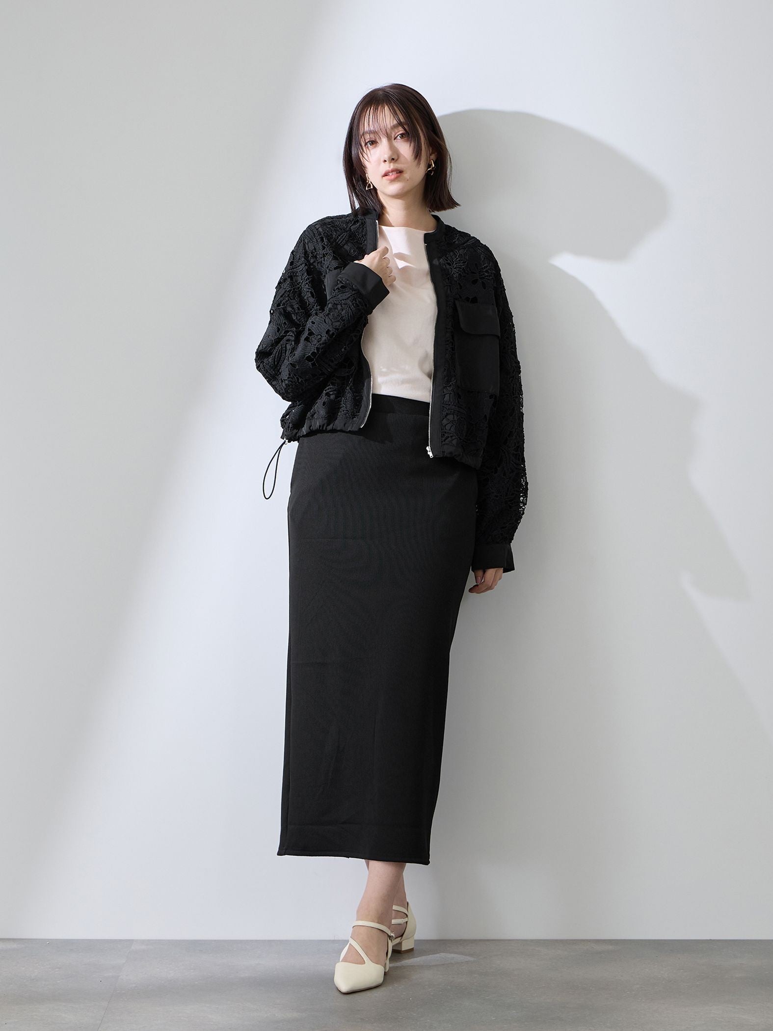 ボタニカルレースブルゾン≪手洗い可能≫