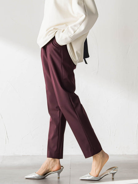 【WEB限定】美シルエット裏起毛ストレッチパンツ≪13号あり/毛玉防止≫