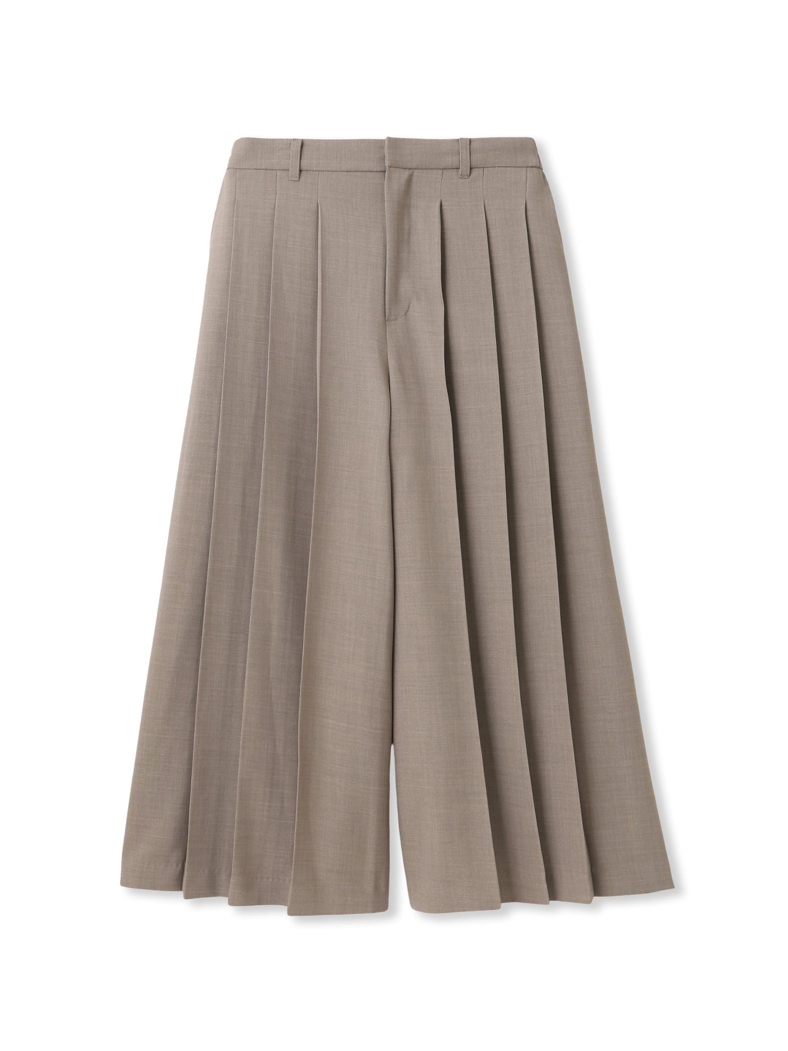 【一瞬で楽とキレイを叶える】ナチュラルストレッチプリーツキュロットパンツ≪セットアップ対応≫