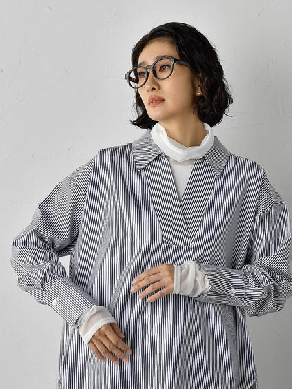 【大きいサイズ】シアー切り替えカットソー