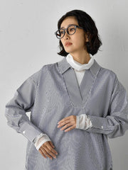 【大きいサイズ】シアー切り替えカットソー