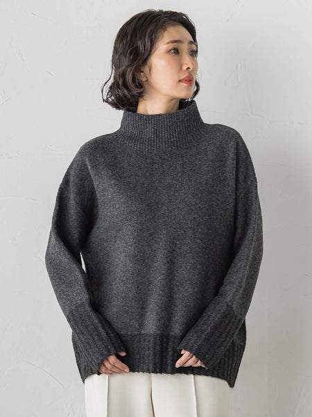 【WEB限定】”ふんわり配色の”もっちりハイネックニット