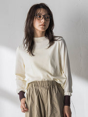 【新色追加】ボトルネック配色ニットプルオーバー≪手洗い可能≫