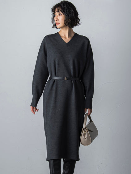【WEB限定】LANABLENDニットワンピース≪洗えるニット/Lサイズあり≫