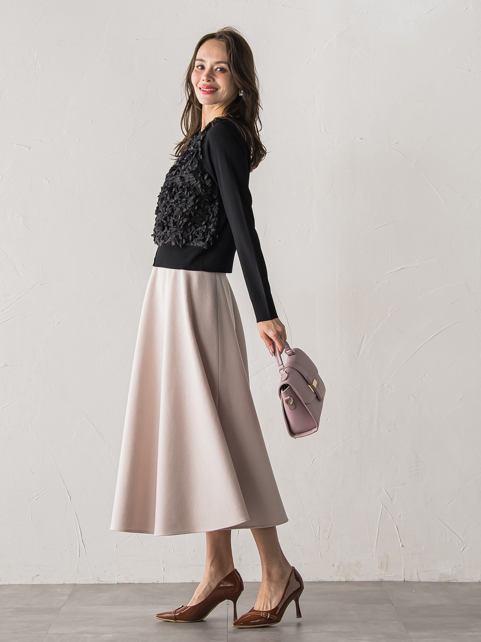 フラワーチュールドッキングカーディガン