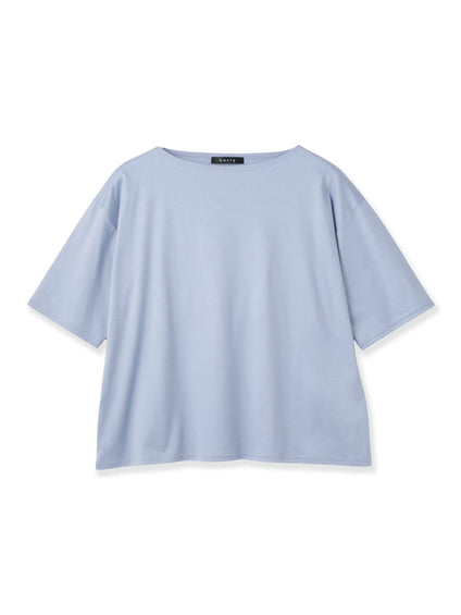 《予約》【連休。涼。軽やかに。】ボートネックT《汗じみ軽減 / 接触冷感》