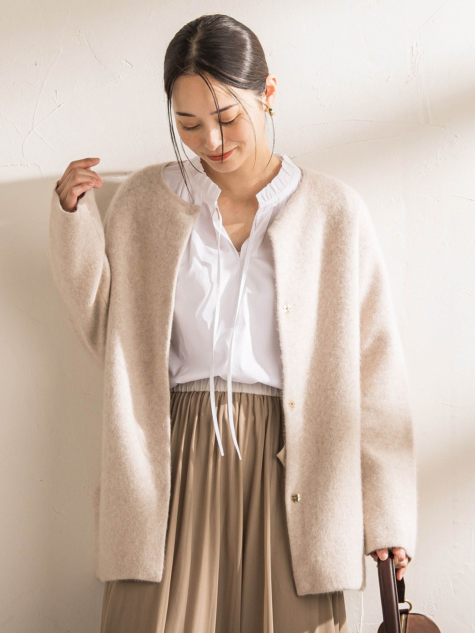 フォックス混ニットジャケット