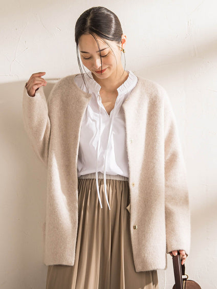 フォックス混ニットジャケット