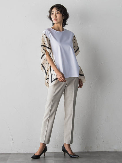 ドットスカーフ切り替えカットソー