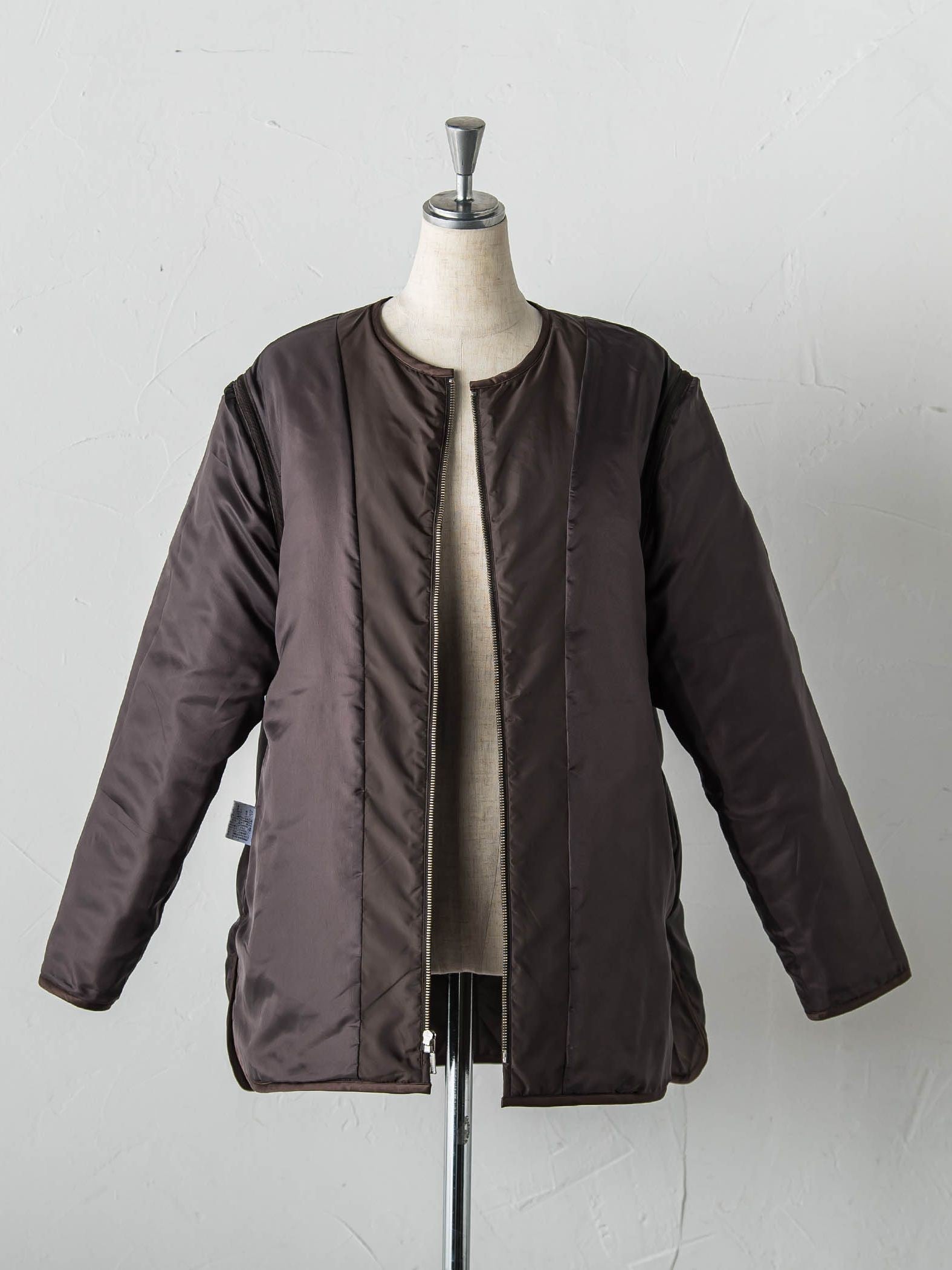 撥水キルティングコート≪袖取り外し可能≫