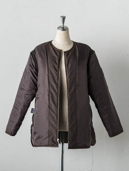 撥水キルティングコート≪袖取り外し可能≫