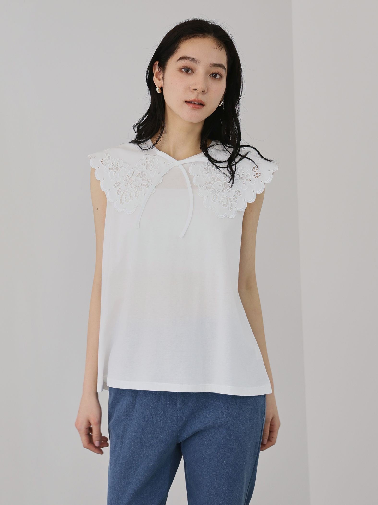 セパレートスカラップレースカラープルオーバー