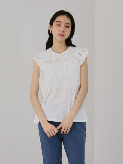 セパレートスカラップレースカラープルオーバー