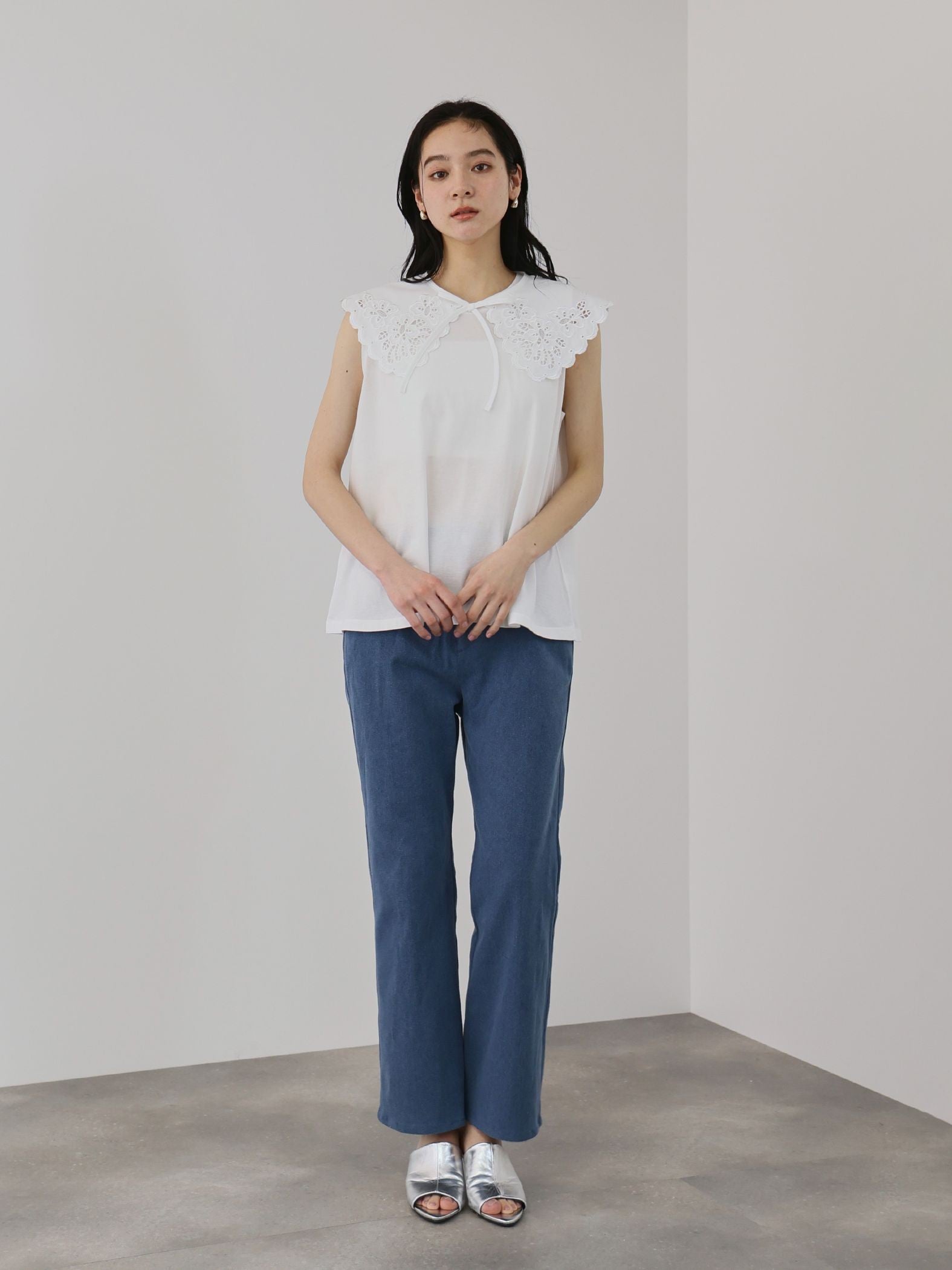 セパレートスカラップレースカラープルオーバー