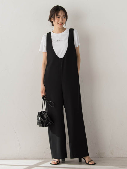 Uネックオールインワン