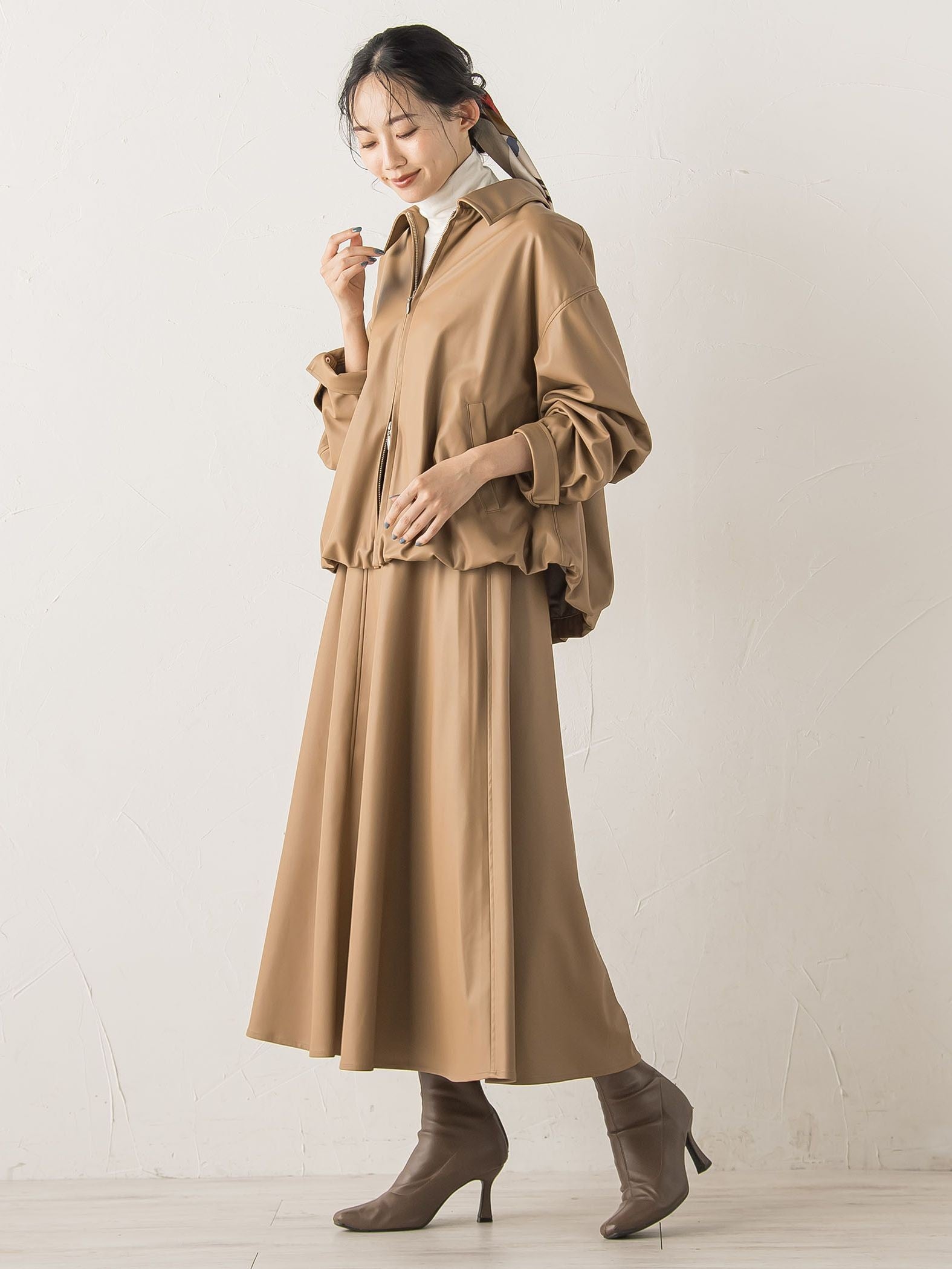 レザーライクスカート≪洗濯機で洗える≫