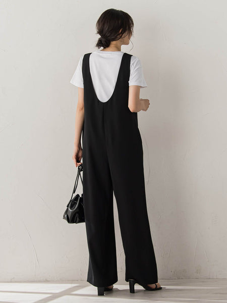 Uネックオールインワン