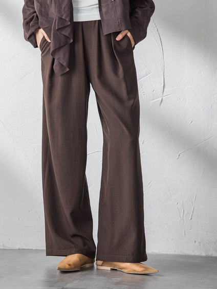 【一瞬で楽とキレイを叶える】タンブラーブッチャーイージーワイドパンツ≪セットアップ対応≫