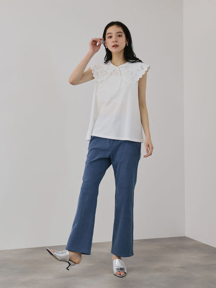 セパレートスカラップレースカラープルオーバー