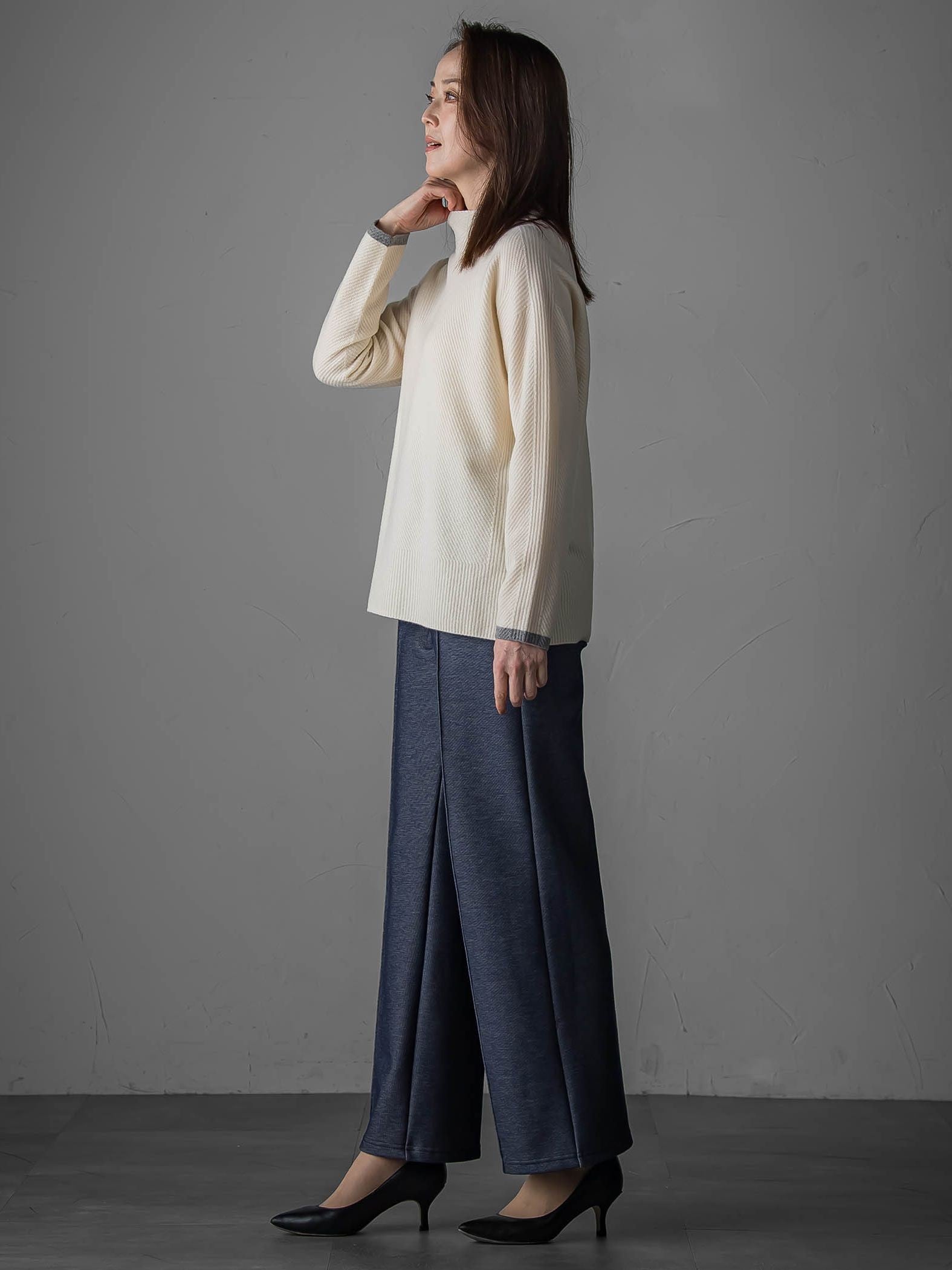 【大きいサイズ】配色CHESSニット