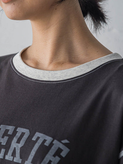 バイカラーパイピングロゴTシャツ≪手洗い可能≫