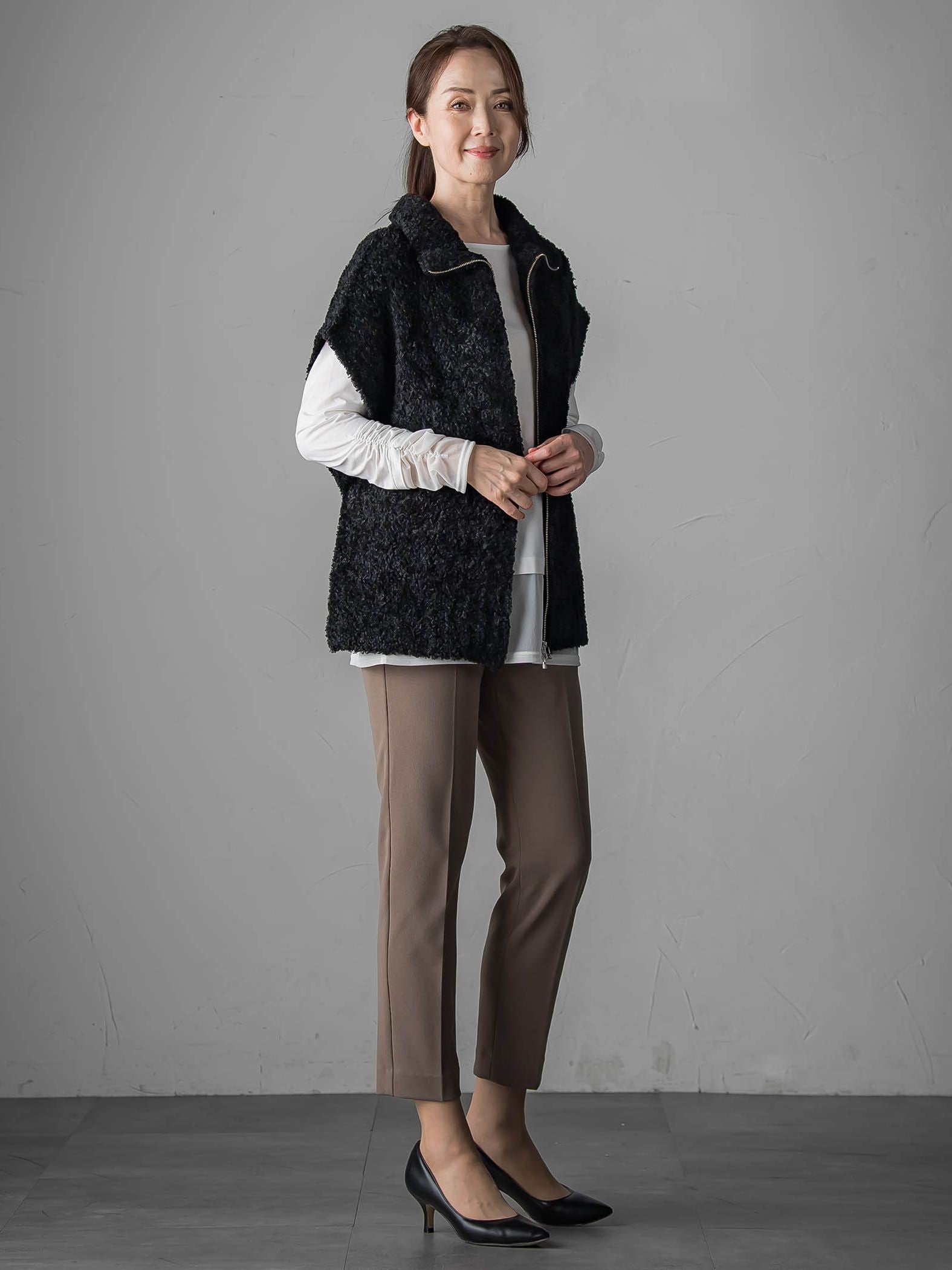 カーリングヤーンジップジレ≪手洗い可能≫